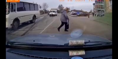 Reckless Babushka Struck By Car