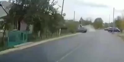 Dashcam Catches Fatal Rollover Crash In Ukraine