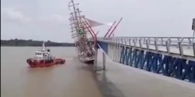 Brazilian Training Ship Cisne Branco Strikes Bridge in Ecuador