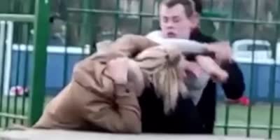 Bunch Of Drunk Morons Assault A Couple In Russia