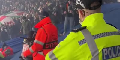 Cops Kicked Down The Stairs At The Leicester Game