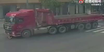 Man Getting Hit By A Heavy Truck.