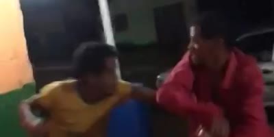 Drunk fight in slow motion