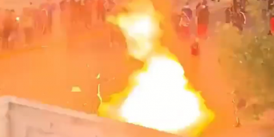Another Angle Of Firework Explosion In Chile