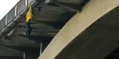 Man Falls Off The Bridge In China