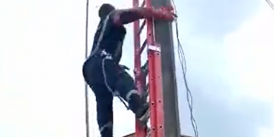 Electric Company Worker Pushed Off The Ladder