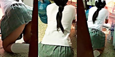 Perverted Stepdad Watches Schoolgirl To Smash Her Ass