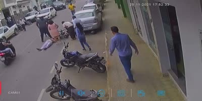 75YO Pensioner Hit By Motorcycle In Brazil