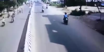 Cat Causes Motorcycle Accident In India