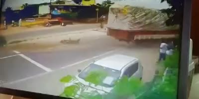 Mowed Down By Red Truck