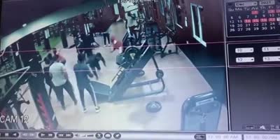 Mass Fight In Indian Gym Caught On CCTV Camera