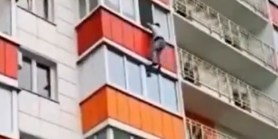 Guy falls from fifth floor window