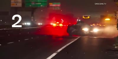 Five Car Pile-Up On California Highway!