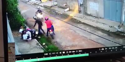 Couple Losing Motorcycle At The Gun Point In Brazil