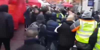 Fight At Asian Rally In London Chinatown