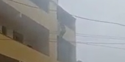 Man falls off the building balcony