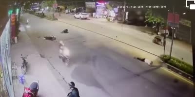 Bike Accident Ends With Faceplant In Vietnam