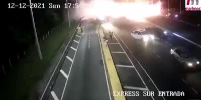 Fiery Accident On Palín-Escuintla Highway, Guatemala