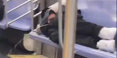 Homeless stranger pissing in worst place