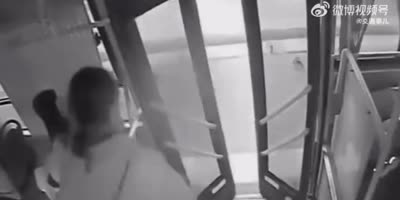 The Bus Stopped Illegally To Drop Off Passengers.