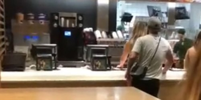 Slut fucks while in line at McDonald's