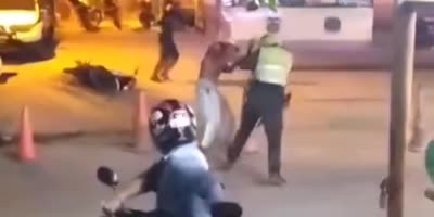 Drunk Man Attacks Officer With Machete & Gets Shot In Colombia
