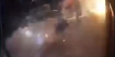 Man Lights A Firework Inside The Building ...