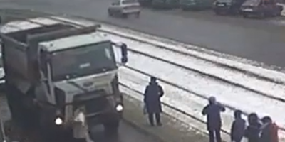 Woman Ran Over By Dump Truck In Ukraine