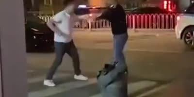 Two Guys Doing Kung Fu Then Making Peace.