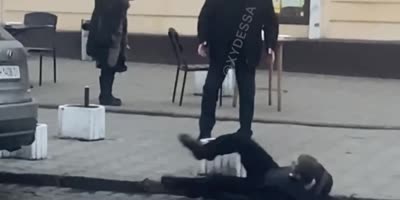 Good Samaritan Defends A Woman Harassed By Drunk Moron In Ukraine