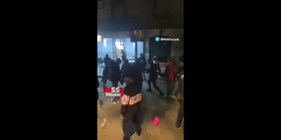 Italian fight in front of the bar in Italy