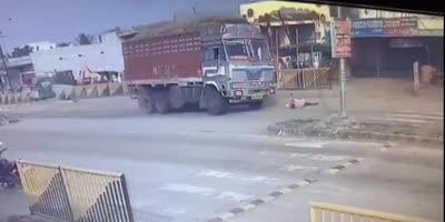 Stupid Frogger Hit By Truck In India