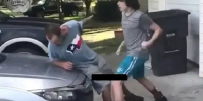 Racist Step-Dad knocked out