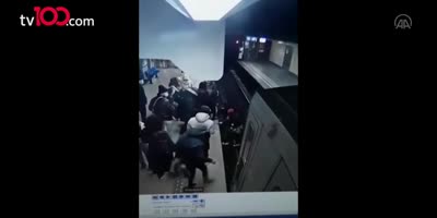 Misogynist Man Pushing At Girl To Rail