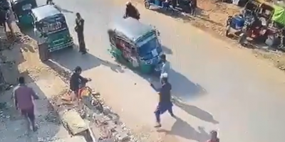 Walking Man Obliterated By Rickshaw