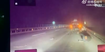 Close Call On Chinese Highway