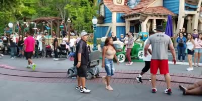 Huge Family Brawl At Disneyland California Toon Town.