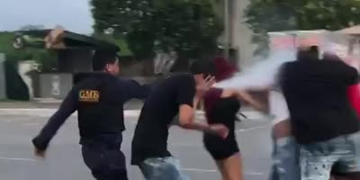 Good Doze Of Spray After Fight In Brazil