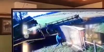 A truck, a gate and a twitching leg.
