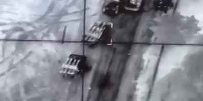 Russian BUK destroyed by Ukrainian drone.