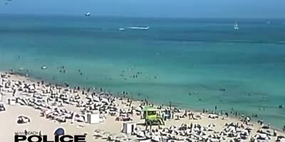 Helicopter Falls On Busy Miami Beach