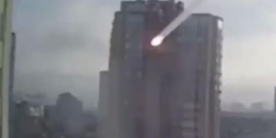 Russian missiles hit large apartment building.