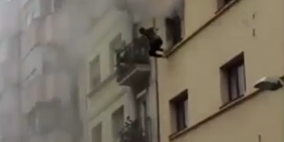 Spain: Man Jumps Out Of The Burning Building In Barcelona