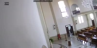 Man Prays Before Stealing From Church In Brazil