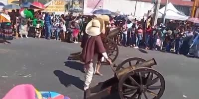 Another Longer Video Of Cannon Accident In Mexico