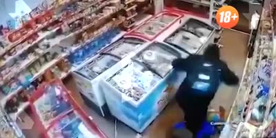 Scumbag Stomps Female Store Clerk During Robbery In Russia
