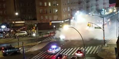 Driver doing donuts halts traffic, causing police chase in New York