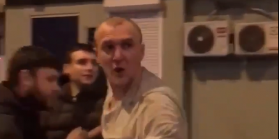 Angry Drunk Man Fighting In Ukraine