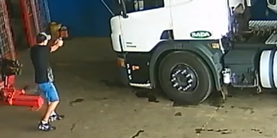 Man Tries To Hide Behind The Truck But Hitman Gets Him In Brazil