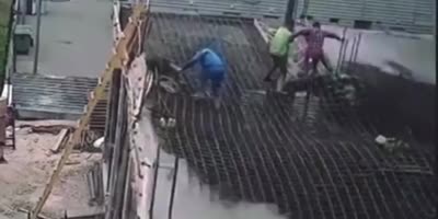 Concrete pouring fail.